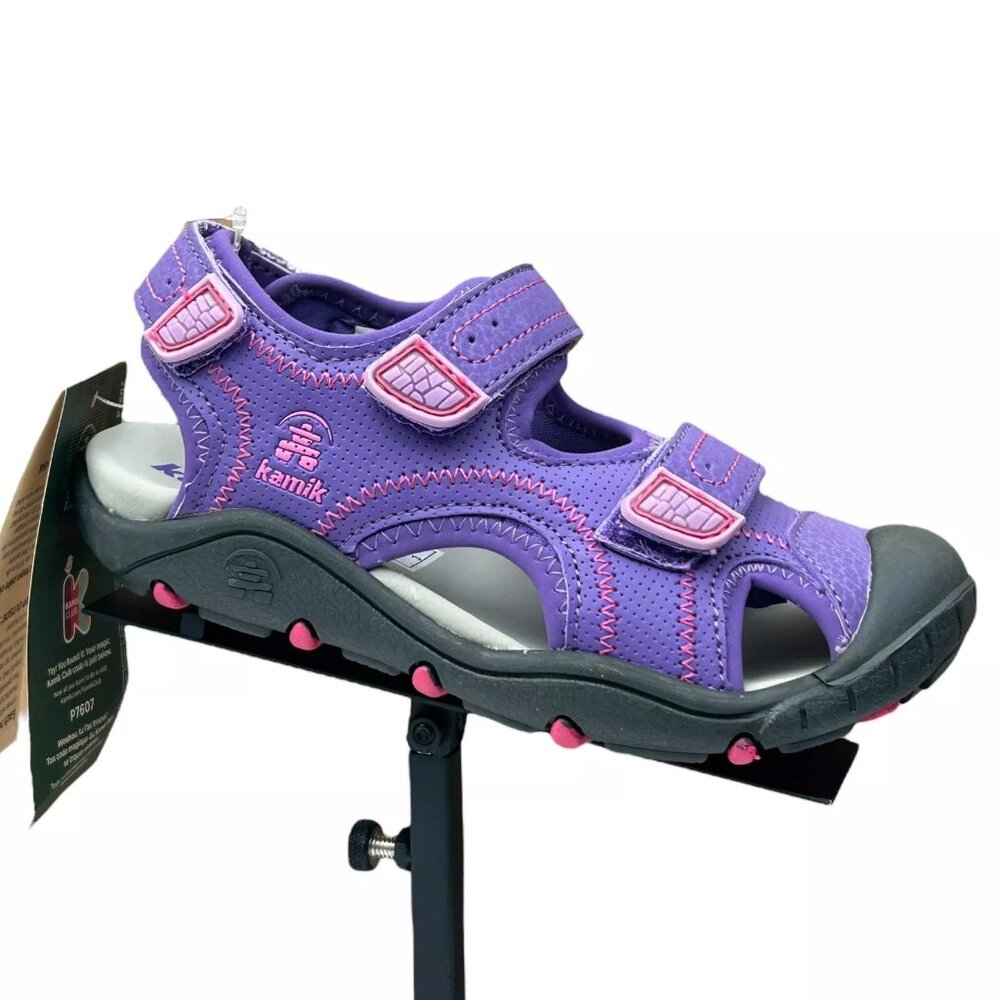 Kamik Little Girl's Sport Sandals Size 12 Purple Closed Toe Adjustable Straps